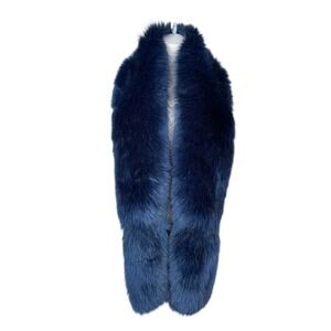 bebe Faux Fur Stole Sodalite Blue Excellent Plush Formal Wrap ZS-FS3791